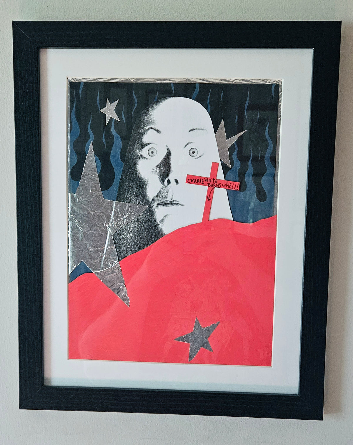 "Carrie White Burns in Hell" - Framed Stephen King Carrie Tribute