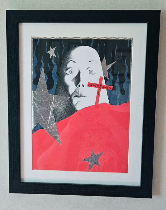 "Carrie White Burns in Hell" - Framed Stephen King Carrie Tribute