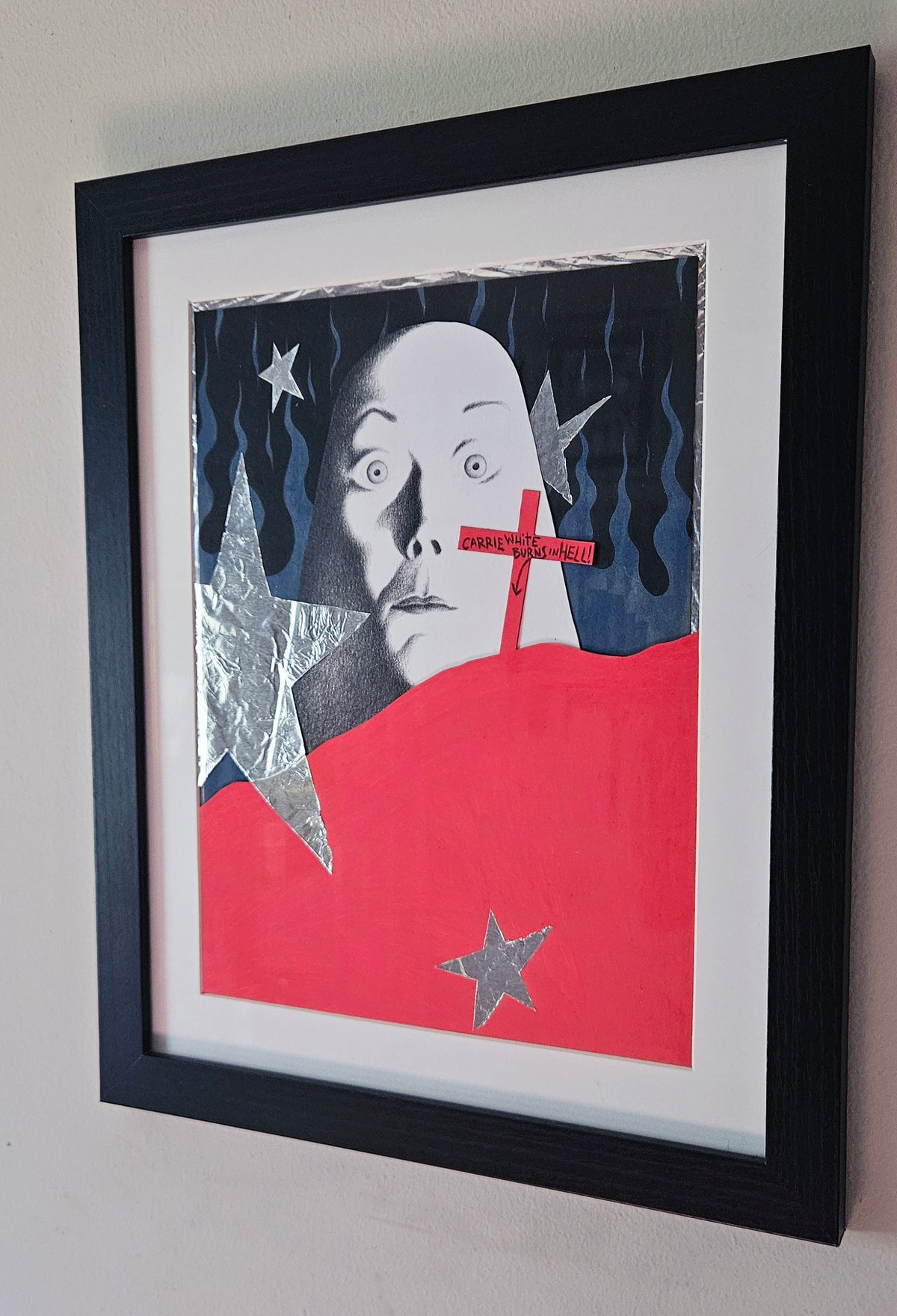 "Carrie White Burns in Hell" - Framed Stephen King Carrie Tribute