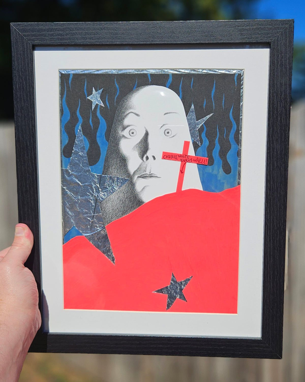 "Carrie White Burns in Hell" - Framed Stephen King Carrie Tribute