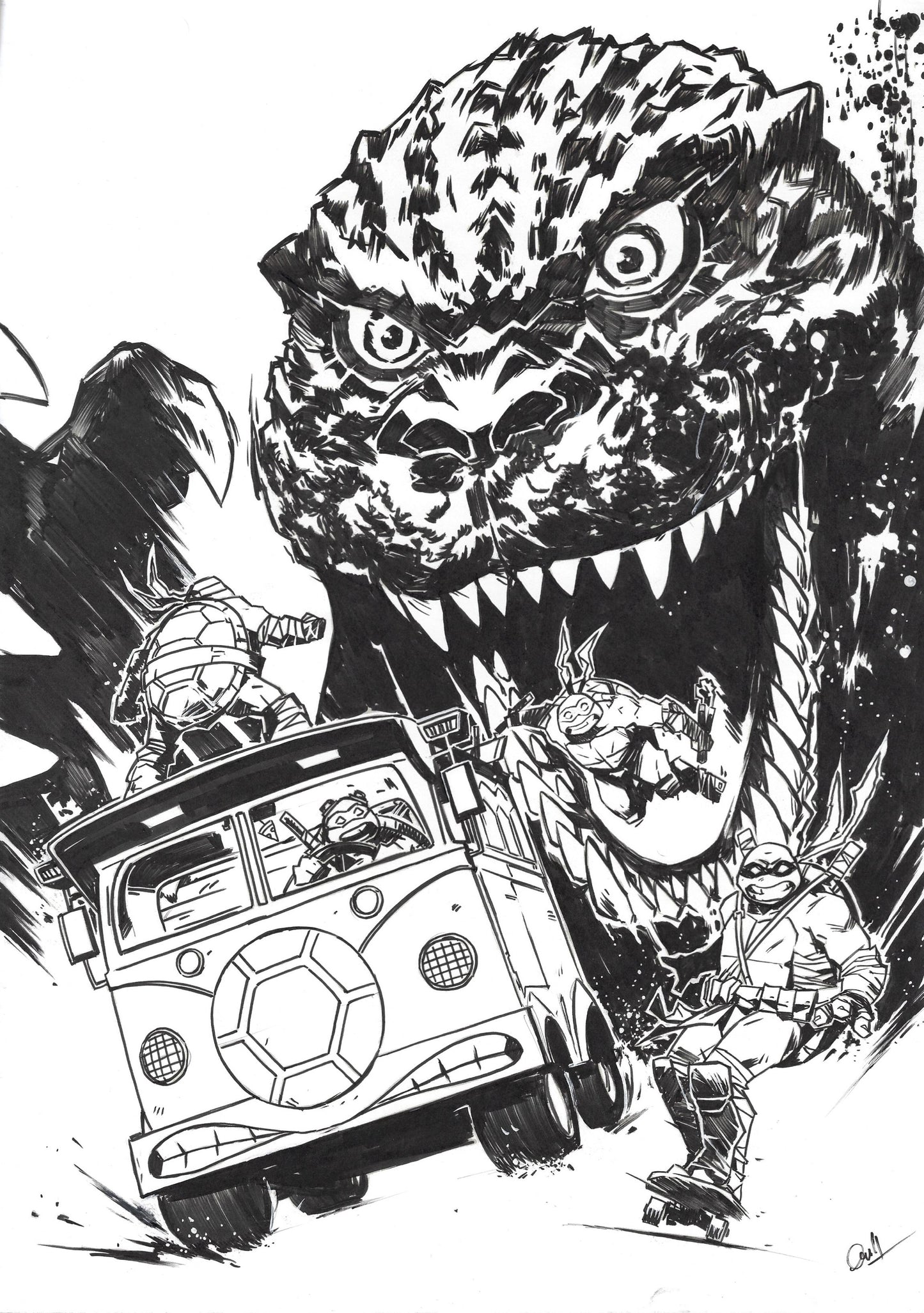 Teenage Mutant Ninja Turtles x Godzilla #3 Variant Cover C