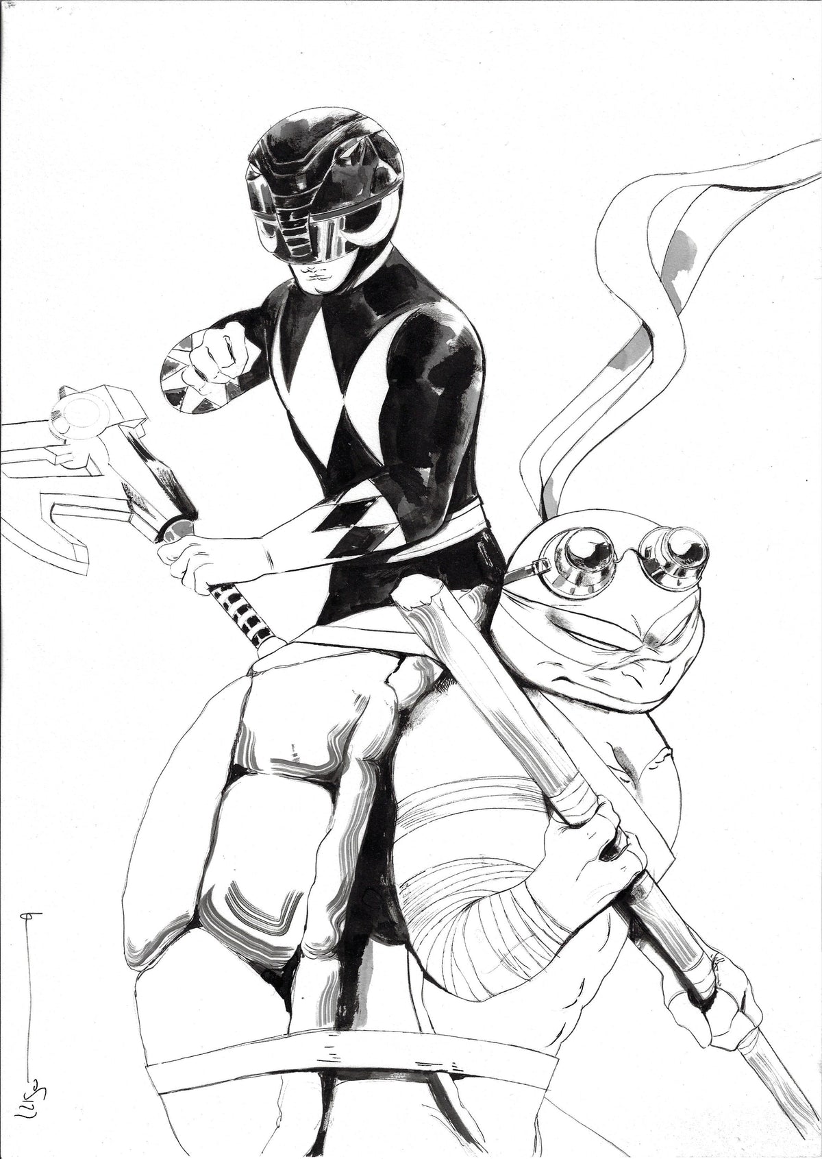 Mighty Morphin Power Rangers/TMNT II #01 - Retailer Variant Cover